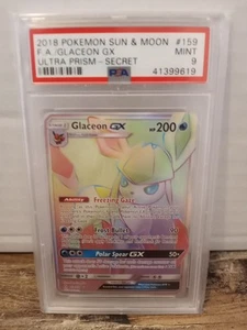 Pokemon Glaceon GX 159/156 S&M Ultra Prism Secret - PSA 9 MINT - Picture 1 of 2