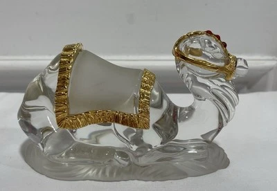 Vintage Gorham CAMEL Germany Lead Crystal & Gold Accents Nativity ~ No Box NICE! - Image 1 of 4