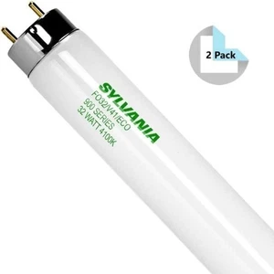 Sylvania 22438 (2 Pack) FO32/V41/ECO T8 Linear Fluorescent Lamps - 4100K, 32W, 4 - Picture 1 of 2