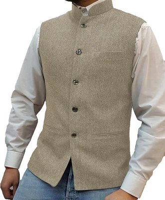 Chaleco de espiga para hombre chaleco para boda esmoquin graduación formal chaleco de negocios Foto 1 de 4