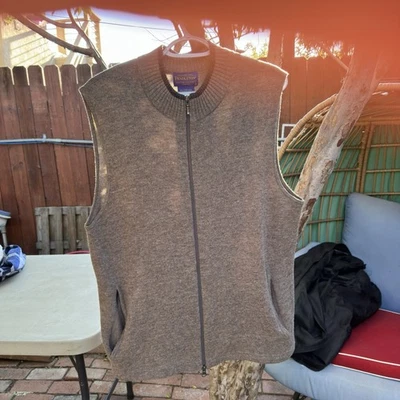 Pendleton Chaleco Corderos Lana Cremallera Completa Tejido Suéter Chaleco Vellón Mediano - Ajuste Grande Foto 1 de 4