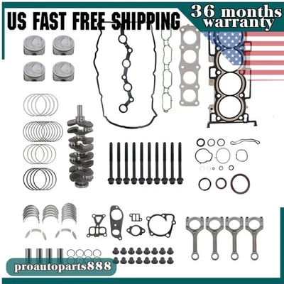 Engine Rebuild Overhaul Kit Crankshaft Con Rods G4KJ For 11-20 Hyundai Kia 2.4L Foto 1 de 4