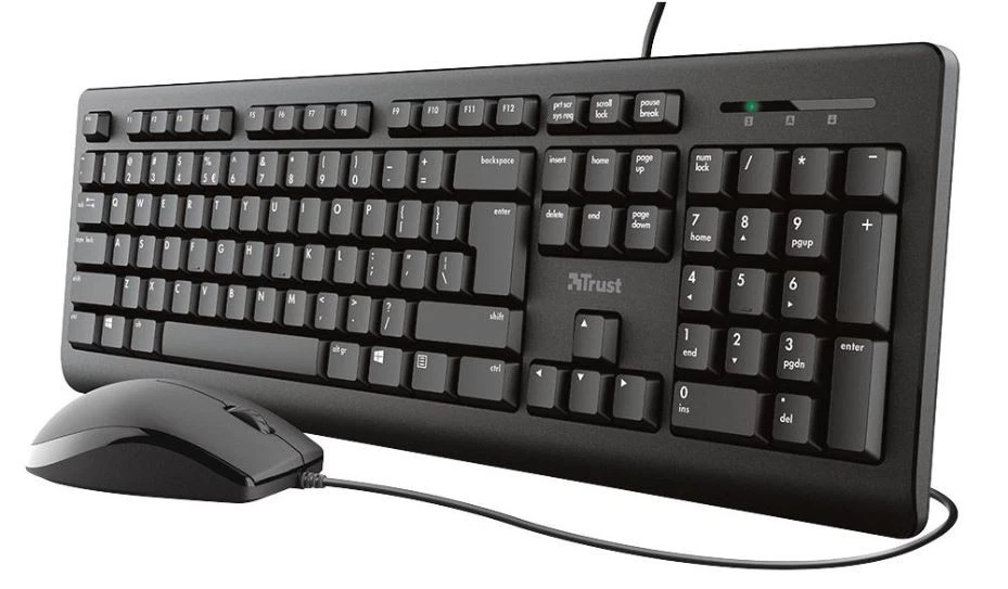 TRUST - TKM-250 Wired USB Keyboard & Mouse Deskset, Black - Image 1 of 1