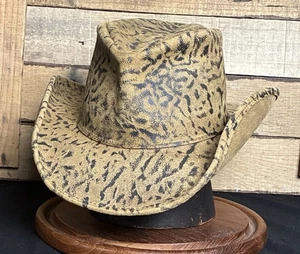 Vintage Henchel Leather Cowboy Hat (XL Tan) - Picture 1 of 8