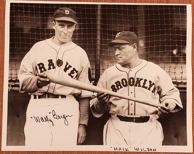 Wally Berger Auto Boston Braves 1930's Baseball 8x10 Photo JSA Hack Wilson HOF - Image 1 of 4