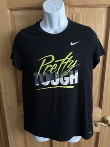 NIKE Women’s L DRI-FIT Pretty Tough Graphic Print Short Sleeve T-shirt - Picture 1 of 8