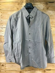 CALIBRATE BUTTON UP HEMD HERREN 17 32-33 TRIM FIT LS GRAU ELFENBEIN GESTREIFT 🔥EUC🔥 - Bild 1 von 6