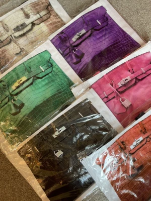 Set of 6 Tiktok viral tote shopping bags with print shopper in multiple colours - image 1 of 3