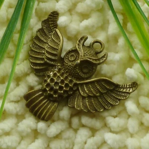 27 piezas colgante de búho enchapado en bronce 51X44MM S1270 HAZLO TÚ MISMO fabricación de joyas - Imagen 1 de 6