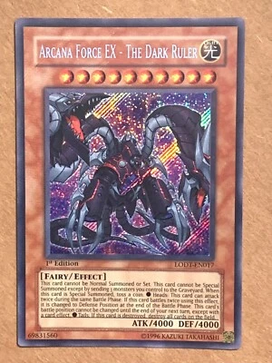 yugioh LODT-EN017 Arcana Force EX - The Dark Ruler Secret Rare 1st Ed near mint - Image 1 of 3