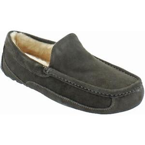 Ugg Men's Ascot Suede Wool Slip On Loafer Slipper Grey Size 8