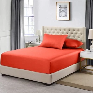 100% Bamboo One Fitted Bottom Sheet Only Ultra Soft Viscose Silky Smooth Cooling - Picture 1 of 22
