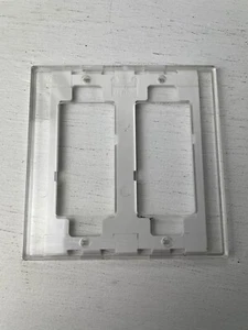 Leviton Decora Double Gang Screwless Snap-On Wallplate Clear Wall Paper See Thru - Bild 1 von 3