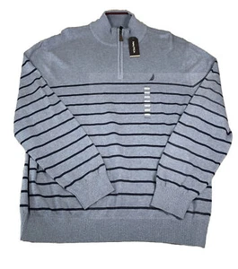 Nautica Herren Pullover Größe XXL 2X-Large blau mit marineblauen Streifen NEU UVP $ 69,50 - Bild 1 von 7