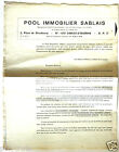 Lettre publicit pub Les Sables d'Olonnes Pool Immobilier Sablais + carte an. 70