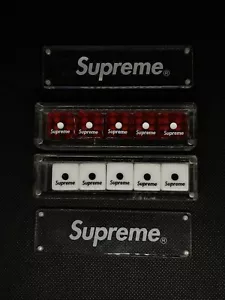 Supreme Logo Dice Set Acrylic Case Box 2011 FW11 Desk Home Decor (BUNDLE OF 2) - Picture 1 of 6
