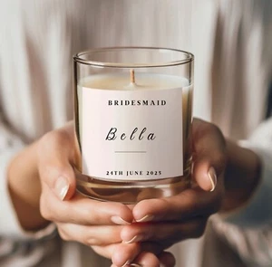 Personalised Bridesmaid Candle Stickers WEDDING labels proposal stickers - Picture 1 of 6