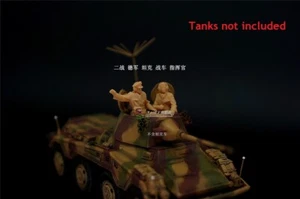 3D printed 1/72 WW II Germany "Tank Combat Vehicle Commander" 2 man group model - Picture 1 of 3