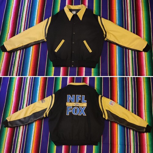 UNDERCOVER 1998 GIACCA PELLE LANA NFL ON FOX XL RARA FOOTBALL BY SECRET IDENTITEE anni 90