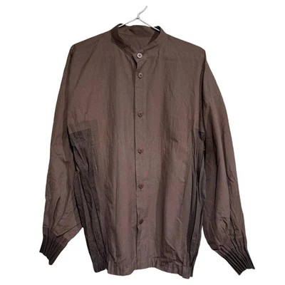 ISSEY MIYAKE IM мужчин дуэт плиссированные рубашка коричневый размер 3 Японии LA43FJ095 F/S - Изображение 1 из 4