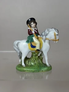 Antique Scheibe Alsbach Miniature Porcelain Figure on Horse Le Roi De Rome 2.5” - Picture 1 of 8