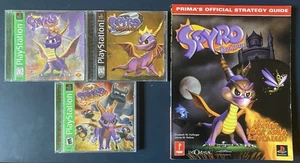 Spyro the Dragon PS1 x3 Video Game & Strategy Guide Bundle (PlayStation 1) - Picture 1 of 6