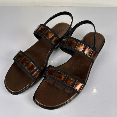 Womens 8.5 Tortoise Shell Munro USA Casual Sandals Festival Whimsigoth Slingback - Image 1 of 4