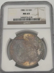 1881-O Morgan Silver Dollar $1 NGC MS65 - Nice Toning! - Picture 1 of 5