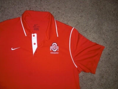 OHIO STATE NATACIÓN Nike Atlético Dri Fit Manga Corta Rojo Polo Hombre XL Foto 1 de 3
