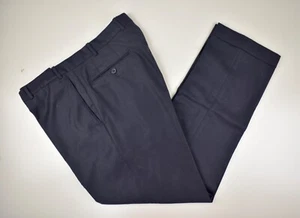 JB Britches Torino Navy Blue Wool/Cashmere Blend Flat Front Trousers Size: 36x32 - Picture 1 of 9