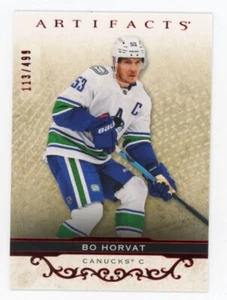 2021-22 Upper Deck Artifacts Bo Horvat Ruby #ed/499 Vancouver Canucks - Picture 1 of 2