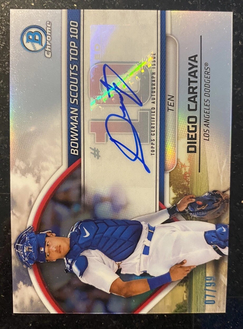 2023 Bowman Diego Cartaya Bowman Scouts Top 100 Auto 7/99 #BTP-10 LA Dodgers
