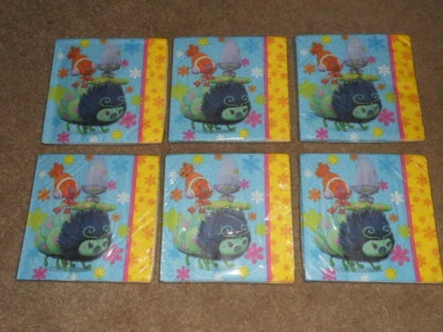 Trolls Movie Birthday Party Napkins by DesignWare 6 Packs/96 Total ~ New - Image 1 of 3