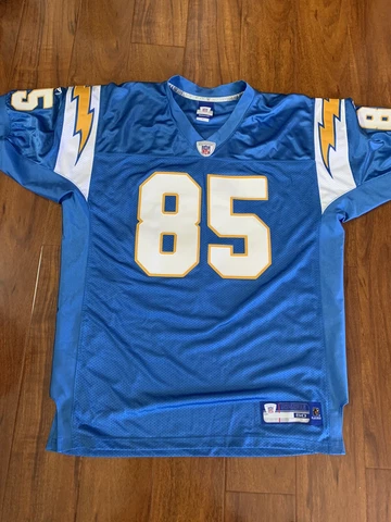 Reebok San Diego Chargers Antonio Gates Authentic Powder Blue Jersey Size 50 Cover