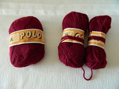 Yarn Panda POLO Pure Wool 8ply Burgundy Red Made Turkey - image 1 of 4