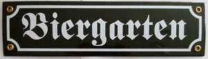 Emaille Schild 8x30 cm - Biergarten Tür Tor Türschild 2 - Bild 1 von 1