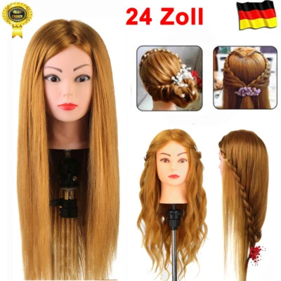 NEVERLAND BEAUTY & HEALTHY Testa per parrucchiere capelli veri 24" testa per esercizi testa per parrucchiere parrucchiere apprendisti