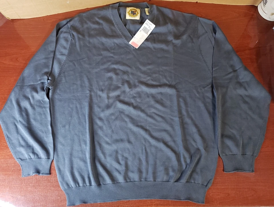 Pussers West Indies Mens Large Sweater Long Sleeve Vneck  Grayish Teal L NWT - Imagem 1 de 3