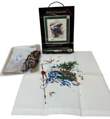 Dimensions Gold Cross Stitch Kit Windswept Traveler Santa #8477 *95% Completed* - Image 1 of 4