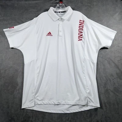 Polo Indiana Hoosiers Adidas Aeroready branco verde prime desempenho stretch GG - Imagem 1 de 4