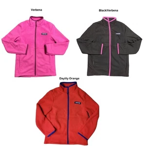 Land's End Youth Girl's Long Sleeve Full Zip Grid Fleece Jacket - Picture 1 of 7