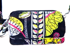 VERA BRADLEY Multicolor Cotton Mini Crossbody/Wristlet/Wallet Purse 2 zippers - Picture 1 of 7