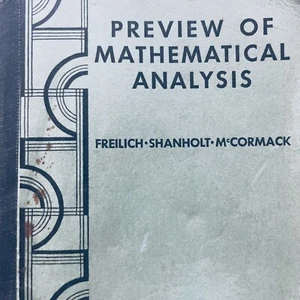 Vintage Preview Of Mathematical Analysis 1937 Paperback Silver Burdett Company - Picture 1 of 7