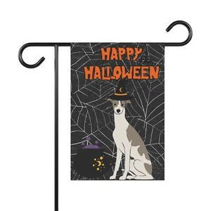 Halloween Windhund Hund Garten Flagge - 2 Größen - tolles Geschenk für Windhund Eltern - Bild 1 von 11