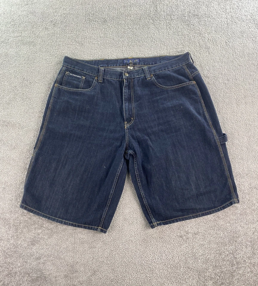 Pantalones Cortos Polo Assn Para Hombres 40 Azul Denim Hip Hop Largos y2k Carpintero Patinador Pantalones Cortos Foto 1 de 4