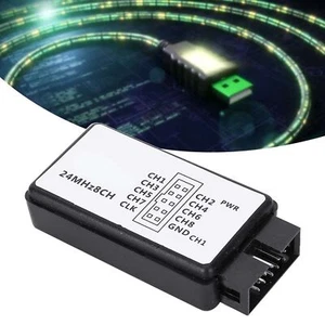 USB Logic Analyzer Device Digital Pocket Size 8 Channel Input Memory 24MHz New - Picture 1 of 13