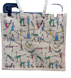 Yoga Burlap Bag 15x13 - Picture 1 of 8