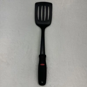 OXO Soft Good Grips Slotted Spatula Turner Flipper 4 Slot Black Nylon Flexible - Picture 1 of 18