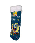 Pantalon carré Bob l'éponge chaussette chaussette de Noël doublée de polaire semelle poignée 4-10