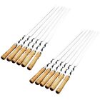 12Pcs 55cm BBQ Skewers Long Handle Shish Kebab Barbecue Grill Stick Wood BBQ For